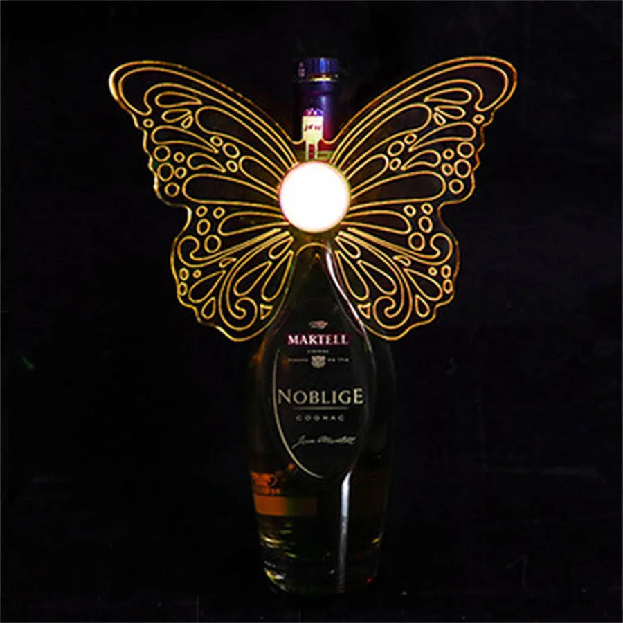 Bâton LED Rechargeable + Ailes de Papillon Lumineuses – Lampes et Sparkler pour Bouteilles de Champagne et Service de Vi