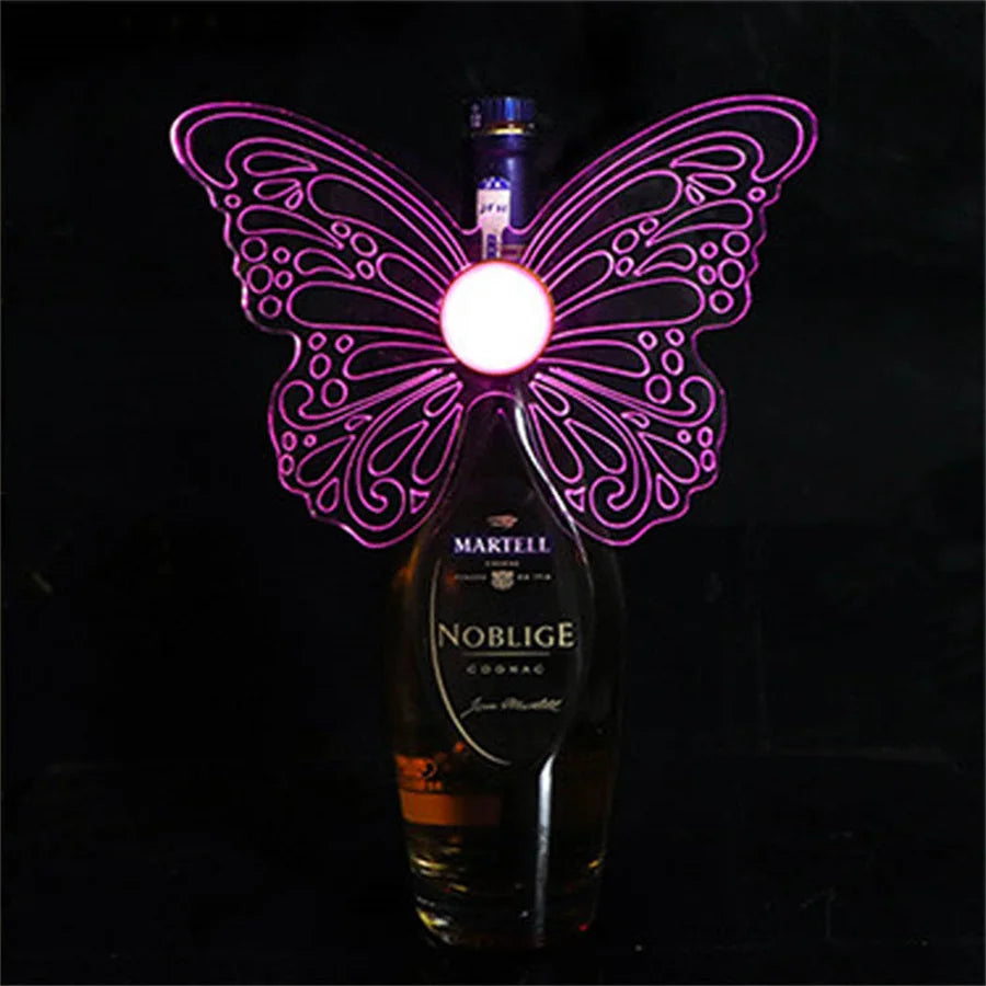 Bâton LED Rechargeable + Ailes de Papillon Lumineuses – Lampes et Sparkler pour Bouteilles de Champagne et Service de Vi