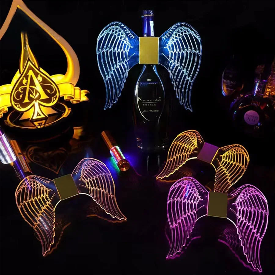 Bâton LED Rechargeable + Ailes de Papillon Lumineuses – Lampes et Sparkler pour Bouteilles de Champagne et Service de Vi