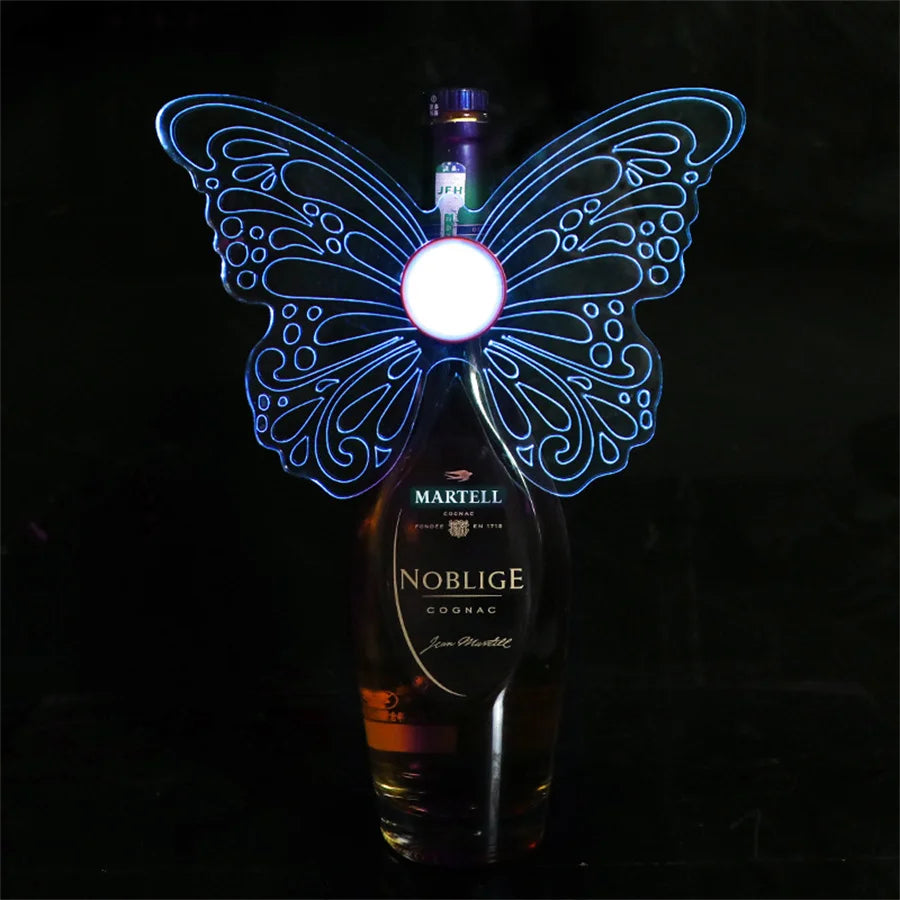 Bâton LED Rechargeable + Ailes de Papillon Lumineuses – Lampes et Sparkler pour Bouteilles de Champagne et Service de Vi